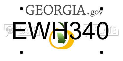 EWH340 Georgia License Plate