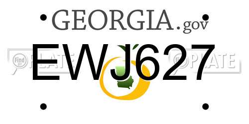 EWJ627 Georgia License Plate