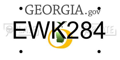 EWK284 Georgia License Plate