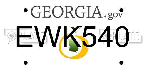 EWK540 Georgia License Plate