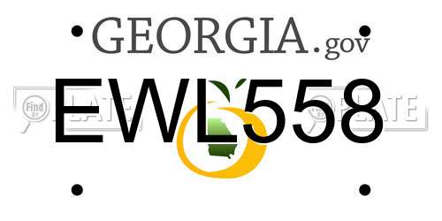 EWL558 Georgia License Plate