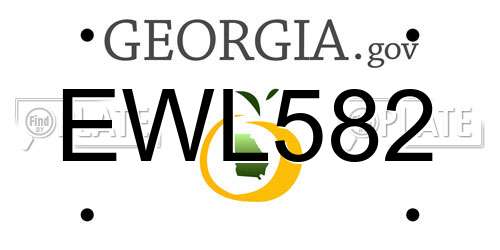EWL582 Georgia License Plate