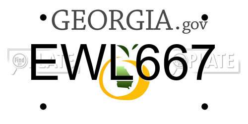 EWL667 Georgia License Plate