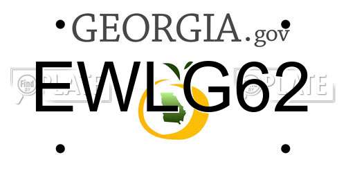 EWLG62 Georgia License Plate