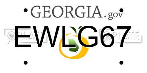 EWLG67 Georgia License Plate
