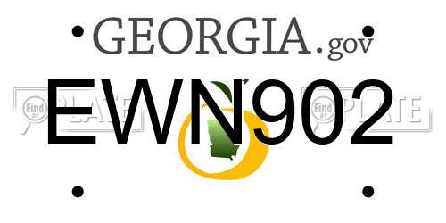 EWN902 Georgia License Plate