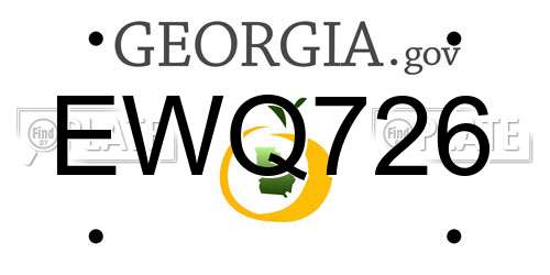 EWQ726 Georgia License Plate