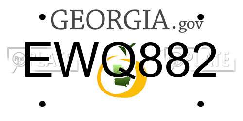 EWQ882 Georgia License Plate