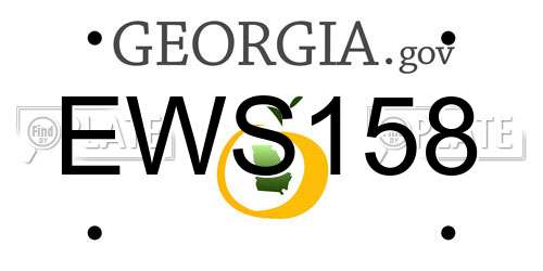 EWS158 Georgia License Plate