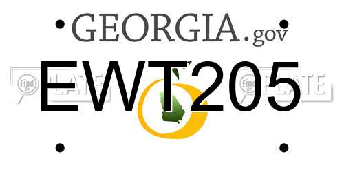 EWT205 Georgia License Plate