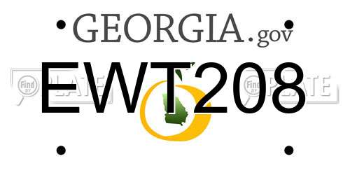 EWT208 Georgia License Plate