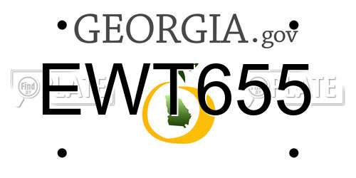 EWT655 Georgia License Plate