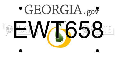 EWT658 Georgia License Plate