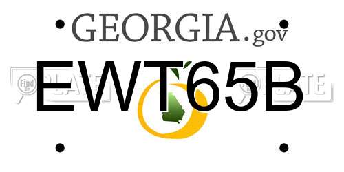 EWT65B Georgia License Plate