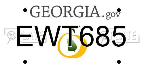 EWT685 Georgia License Plate