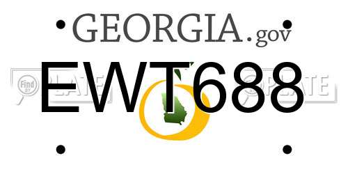 EWT688 Georgia License Plate