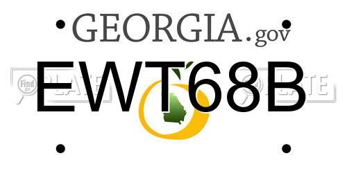 EWT68B Georgia License Plate