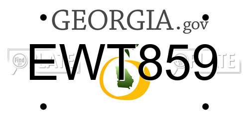 EWT859 Georgia License Plate