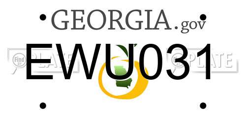 EWU031 Georgia License Plate