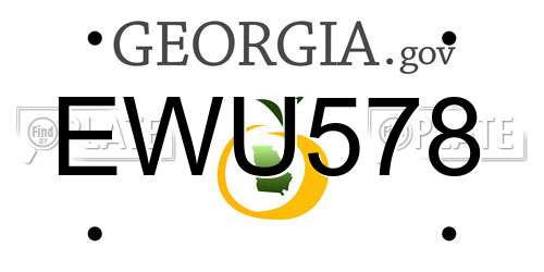 EWU578 Georgia License Plate