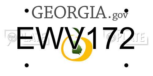 EWV172 Georgia License Plate