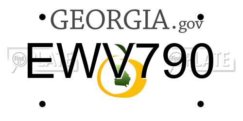 EWV790 Georgia License Plate