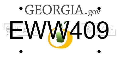 EWW409 Georgia License Plate