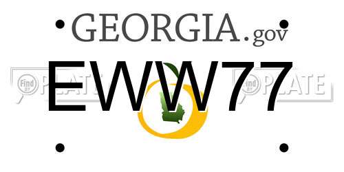 EWW77 Georgia License Plate