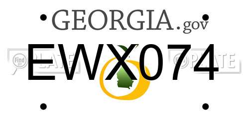 EWX074 Georgia License Plate