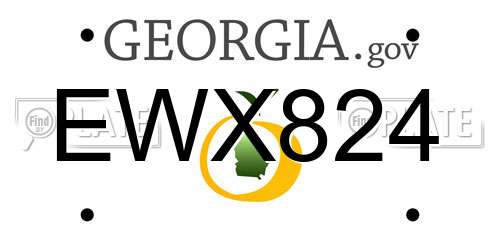 EWX824 Georgia License Plate