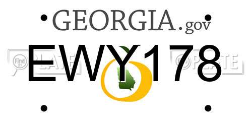 EWY178 Georgia License Plate