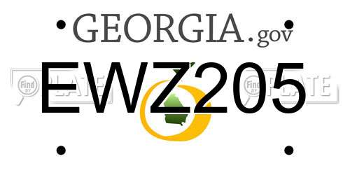 EWZ205 Georgia License Plate