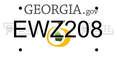 EWZ208 Georgia License Plate