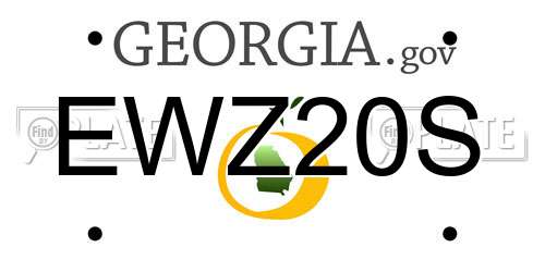EWZ20S Georgia License Plate