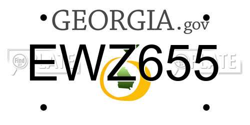 EWZ655 Georgia License Plate
