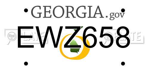 EWZ658 Georgia License Plate