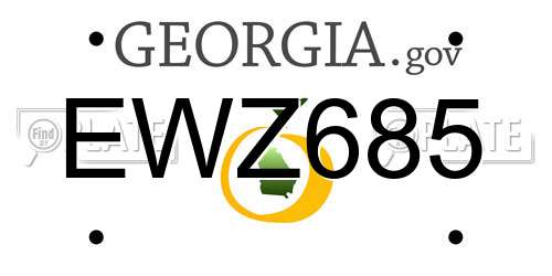 EWZ685 Georgia License Plate