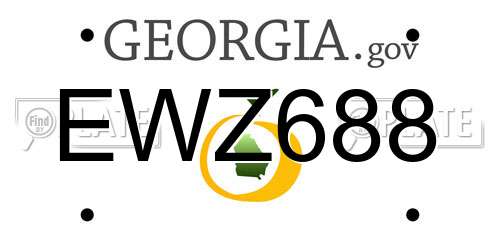 EWZ688 Georgia License Plate
