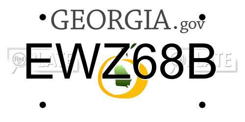 EWZ68B Georgia License Plate