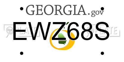 EWZ68S Georgia License Plate