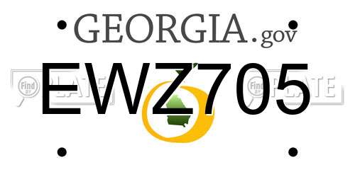 EWZ705 Georgia License Plate