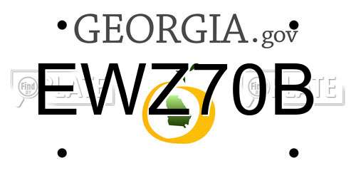 EWZ70B Georgia License Plate