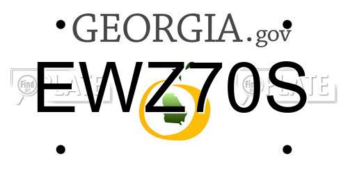 EWZ70S Georgia License Plate