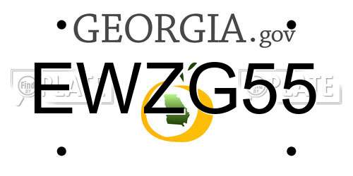 EWZG55 Georgia License Plate