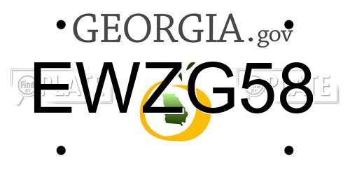 EWZG58 Georgia License Plate