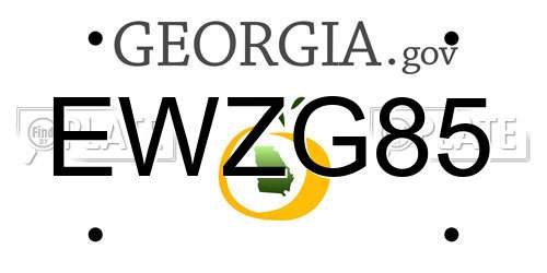 EWZG85 Georgia License Plate