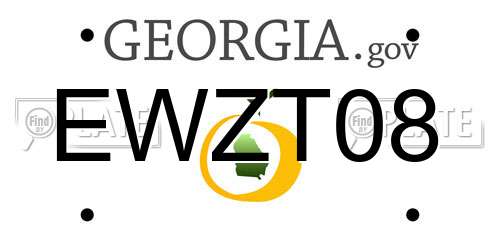 EWZT08 Georgia License Plate