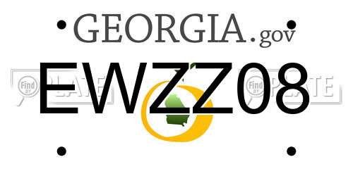 EWZZ08 Georgia License Plate