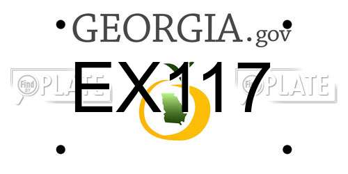 EX117 Georgia License Plate