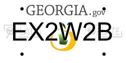 EX2W2B Georgia License Plate